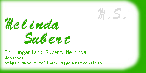 melinda subert business card